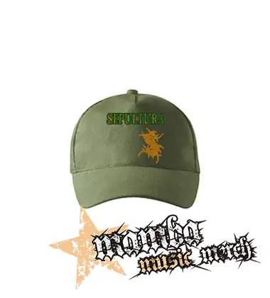 SEPULTURA - Brasil Flag Logo - olivová šiltovka "khaki"