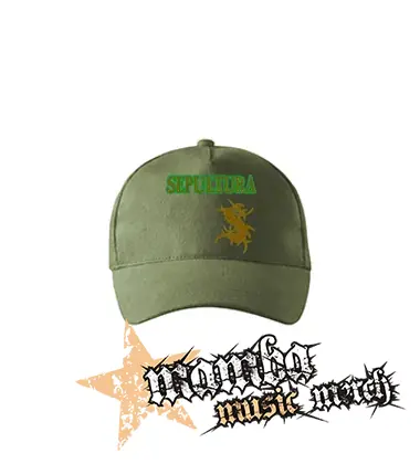 SEPULTURA - Brasil Yellow Logo - olivová šiltovka "khaki"