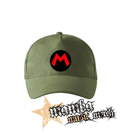 SUPER MARIO - Red Logo Crest - olivová šiltovka "khaki"