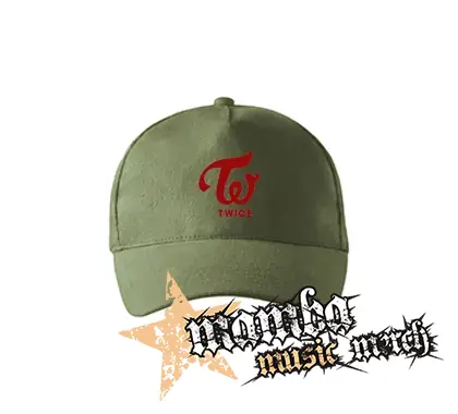 TWICE - Red Logo - olivová šiltovka "khaki"