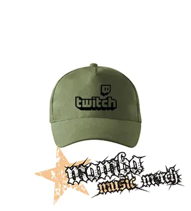 TWITCH - White Logo Sign - olivová šiltovka "khaki"