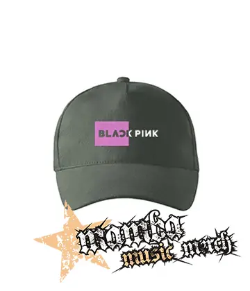 BLACKPINK - Pink Square Crest B&W - šiltovka vo farbe tmavá bridlica