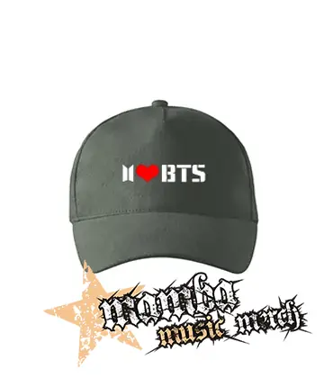 I LOVE BTS - Logo - šiltovka vo farbe tmavá bridlica