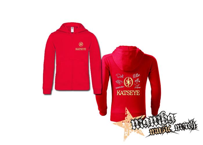 KATSEYE - Logo & Signature - červená detská mikina na zips