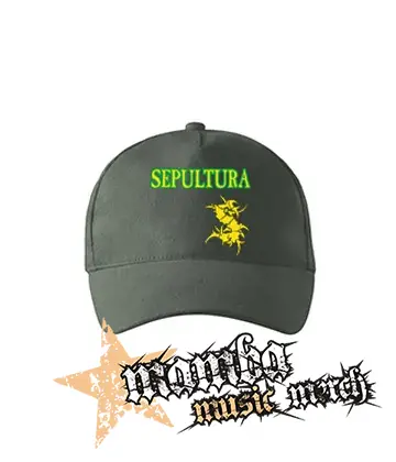 SEPULTURA - Brasil Yellow Logo - šiltovka vo farbe tmavá bridlica