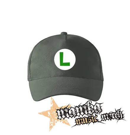 SUPER MARIO - Green Luigi Logo - šiltovka vo farbe tmavá bridlica