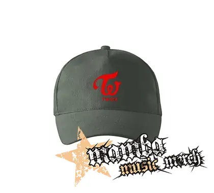 TWICE - Red Logo - šiltovka vo farbe tmavá bridlica