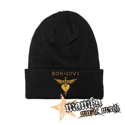 BON JOVI - Yellow Heart Crest - zimná čiapka 
