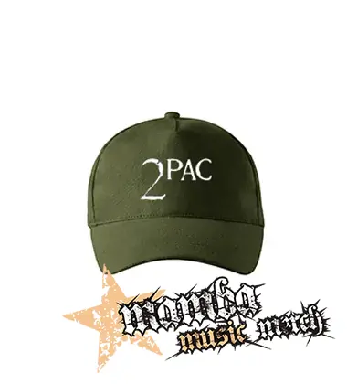 2 PAC - Logo - zelená šiltovka "military green"