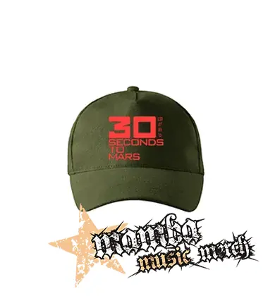 30 SECONDS TO MARS - Red Logo - zelená šiltovka "military green"