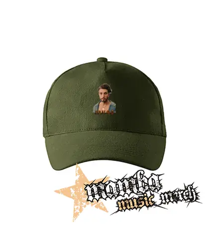 BBNO$ - Portrait Logo Fire - zelená šiltovka "military green"