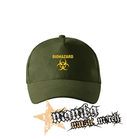 BIOHAZARD - Yellow Logo Crest - zelená šiltovka "military green"