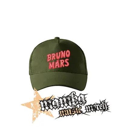 BRUNO MARS - Logo - zelená šiltovka "military green"