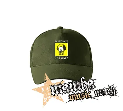 BT21 - Passionate Chimmy NA ČIERNE - zelená šiltovka "military green"