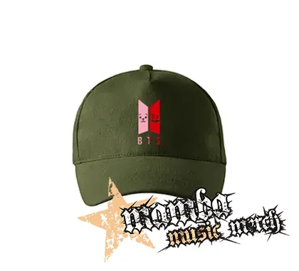 BTS - Emoji BT21 Logo COLOUR - zelená šiltovka "military green"
