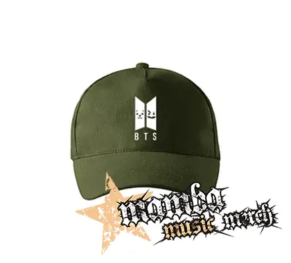 BTS - Emoji BT21 Logo - zelená šiltovka "military green"