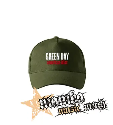 GREEN DAY - American Idiot Slogan - zelená šiltovka "military green"