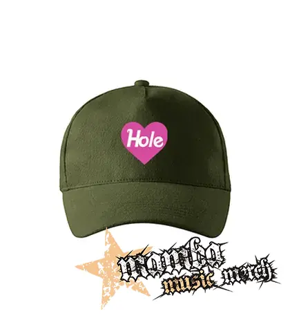 HOLE - Pink Logo Heart - zelená šiltovka "military green"