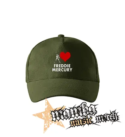 I LOVE FREDDIE MERCURY - zelená šiltovka "military green"