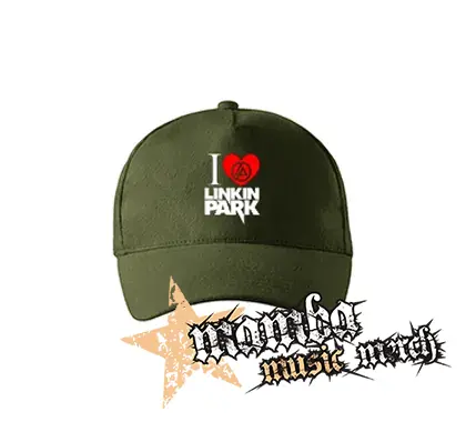 I LOVE LINKIN PARK - zelená šiltovka "military green"