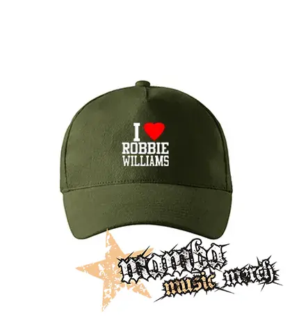 I LOVE ROBBIE WILLIAMS - zelená šiltovka "military green"