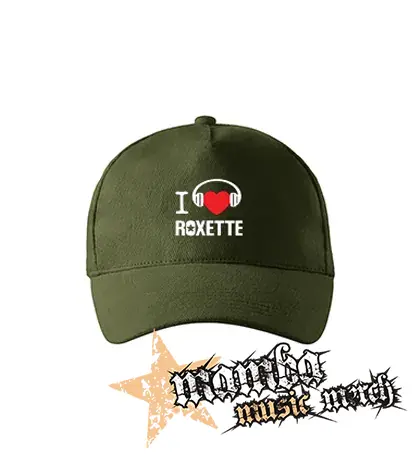 I LOVE ROXETTE - zelená šiltovka "military green"