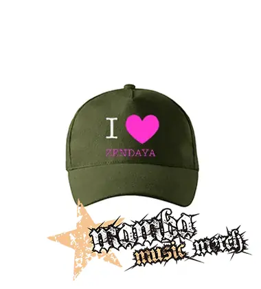 I LOVE ZENDAYA - zelená šiltovka "military green"