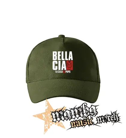LA CASA DE PAPEL - Bella Ciao - zelená šiltovka "military green"