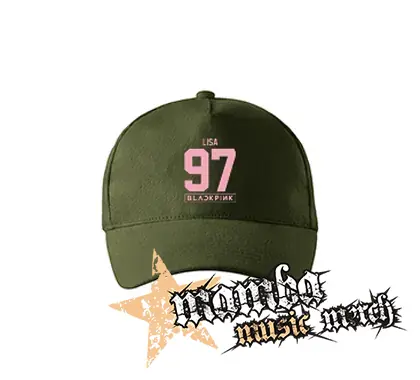 LISA 97 - BLACKPINK - Pink Number Years - zelená šiltovka "military green"