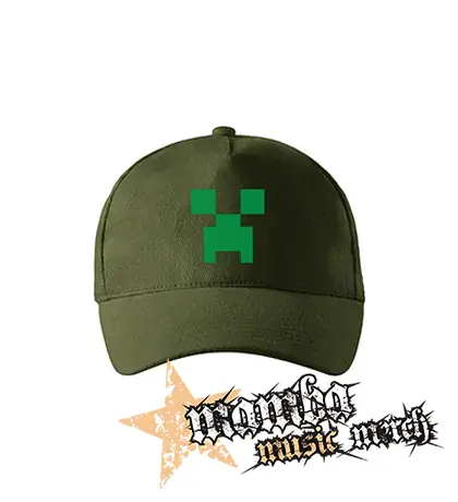 MINECRAFT - Green Creeper - zelená šiltovka "military green"
