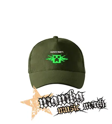 MINECRAFT - Gun - zelená šiltovka "military green"