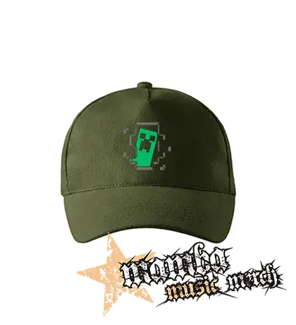 MINECRAFT - Hello I´m Creeper - zelená šiltovka "military green"