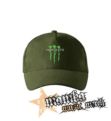 MONSTER ENERGY - Logo Crest - zelená šiltovka "military green"