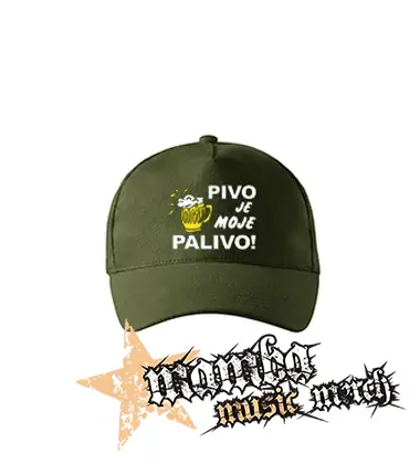 PIVO JE MOJE PALIVO - zelená šiltovka "military green"
