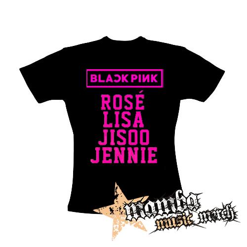 BLACKPINK - Logo And Names - čierne dámske tričko