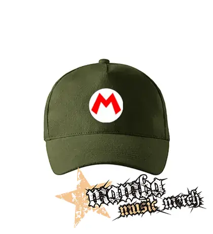 SUPER MARIO - Red Logo Crest - zelená šiltovka "military green"