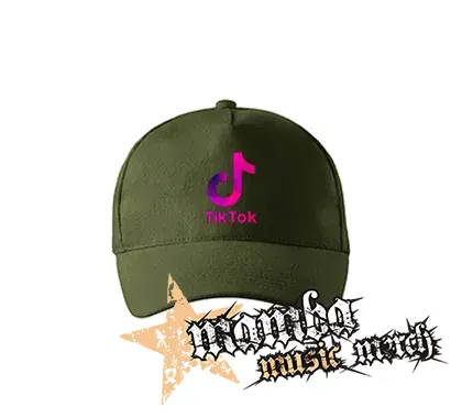 TIK TOK - Logo Rainbow - zelená šiltovka "military green"
