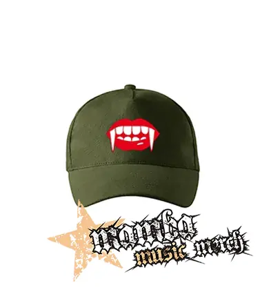ZUBY UPÍRA - Vampire Teeth - zelená šiltovka "military green"