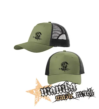 2 PAC - Portrait Years - olivovočierna sieťkovaná šiltovka model "Trucker Cap"