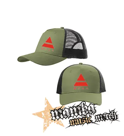 30 SECONDS TO MARS - Red Triad - olivovočierna sieťkovaná šiltovka model "Trucker Cap"