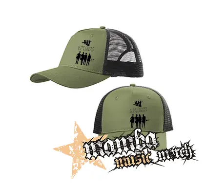 5 SECONDS OF SUMMER - Logo & Band - olivovočierna sieťkovaná šiltovka model "Trucker Cap"