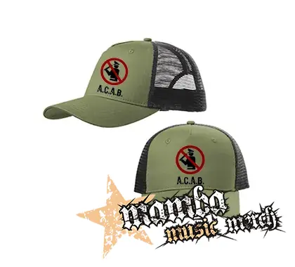 ACAB - Pictogram - olivovočierna sieťkovaná šiltovka model "Trucker Cap"