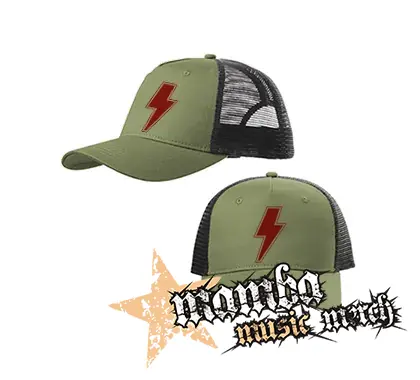 ACDC - Power Up Sign Crest - olivovočierna sieťkovaná šiltovka model "Trucker Cap"