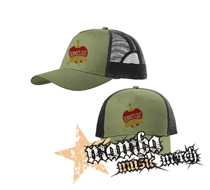 ALICE COOPER - School's Out - olivovočierna sieťkovaná šiltovka model "Trucker Cap"