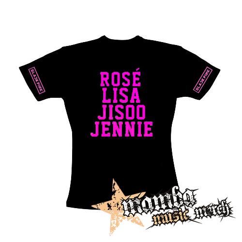 BLACKPINK - Names Small Logos - čierne dámske tričko