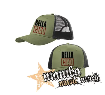 BELLA CIAO - olivovočierna sieťkovaná šiltovka model "Trucker Cap"