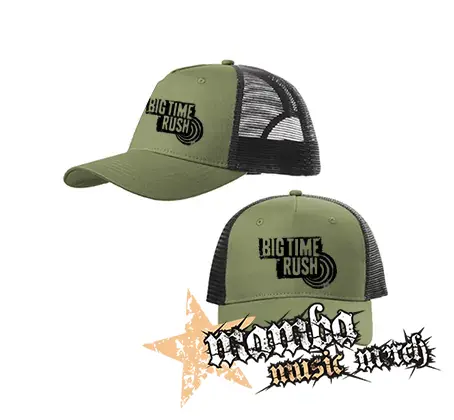 BIG TIME RUSH - olivovočierna sieťkovaná šiltovka model "Trucker Cap"