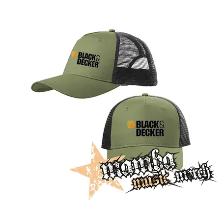 BLACK & DECKER - Logo - olivovočierna sieťkovaná šiltovka model "Trucker Cap"