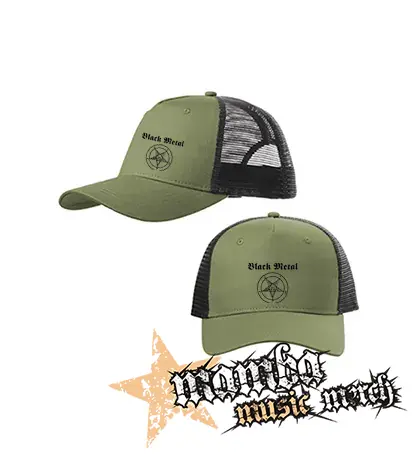 BLACK METAL - olivovočierna sieťkovaná šiltovka model "Trucker Cap"