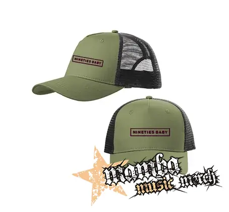 BLACKPINK - Nineties Baby - olivovočierna sieťkovaná šiltovka model "Trucker Cap"